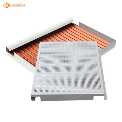 छिद्रित निलंबित वाणिज्यिक धातु छत टाइलें हुक पर / ई आकार की छत टाइलें 2x4