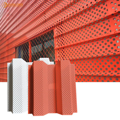 वाणिज्यिक भवन के लिए मौसम प्रतिरोध नालीदार एल्यूमीनियम दीवार पैनलों वास्तुकला धातु टाइलें