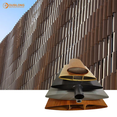 बाहरी परदा दीवार धातु मुखौटा सजावटी धूप छांव पैनल एल्यूमीनियम लौवर
