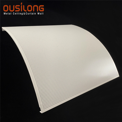 Acoustic Suspended Arc Aluminium 300x300 Panel False Cloud Shape Curved Wall Ceiling Board